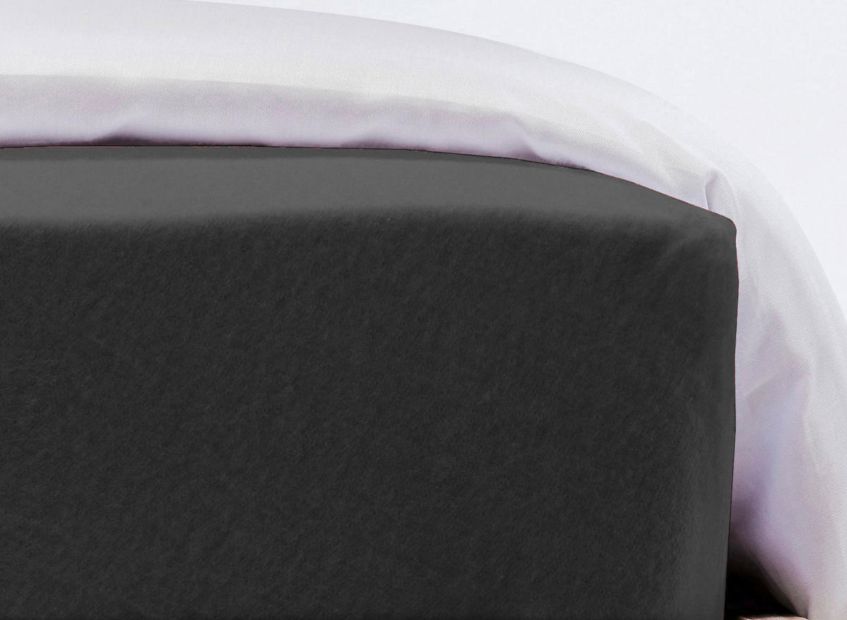 SPANNBETTTUCH Flausch Jersey Jersey  - Anthrazit, Basics, Textil (100/200cm) - Fleuresse