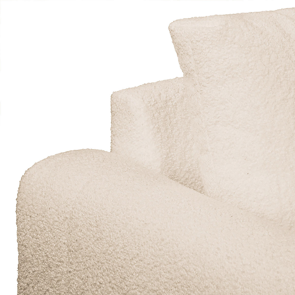 ECKSOFA Ariella Weiß Bouclé  - Naturfarben/Weiß, Design, Holz/Textil (231/161cm) - Livetastic
