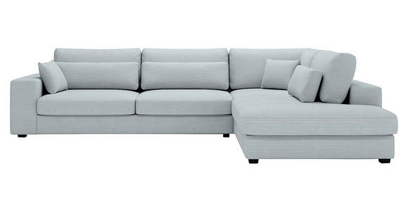 ECKSOFA in Cord Pastellgrün  - Pastellgrün/Schwarz, KONVENTIONELL, Kunststoff/Textil (314/250cm) - Carryhome