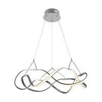 Lustră Led  - alb/culoare crom, Basics, plastic/metal (55/55/120cm)