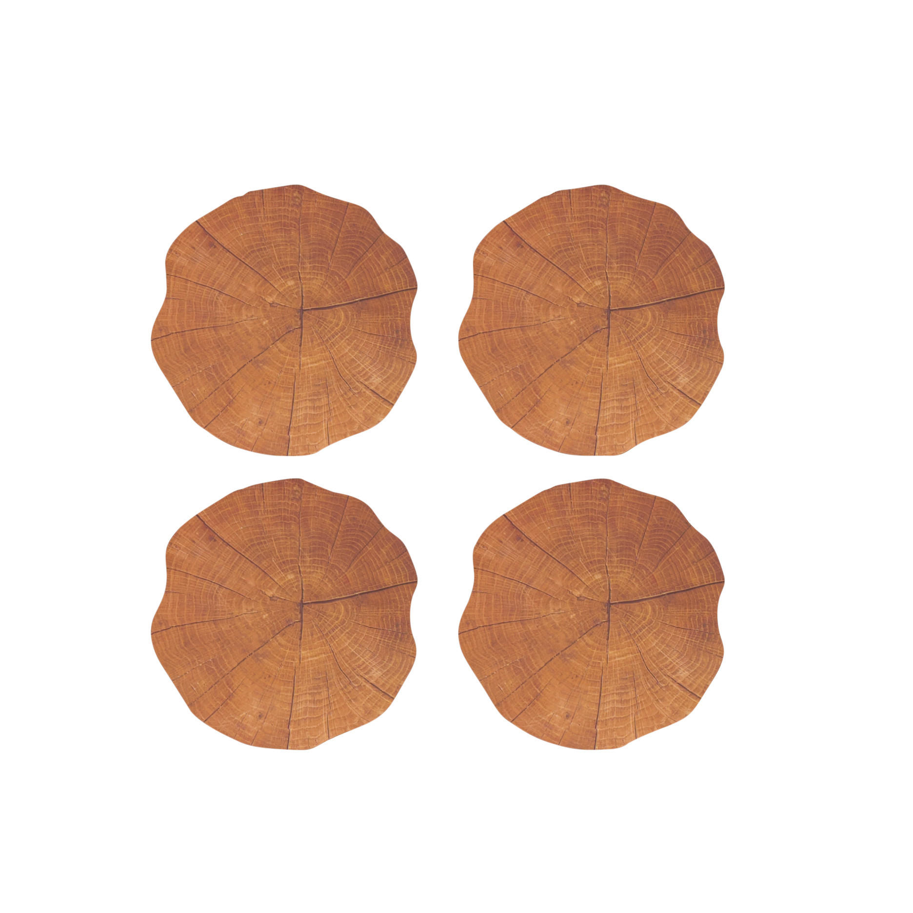 UNDERLÄGG SET 4 delar  - granträ färg, Basics, trä (10/10/0.3cm)
