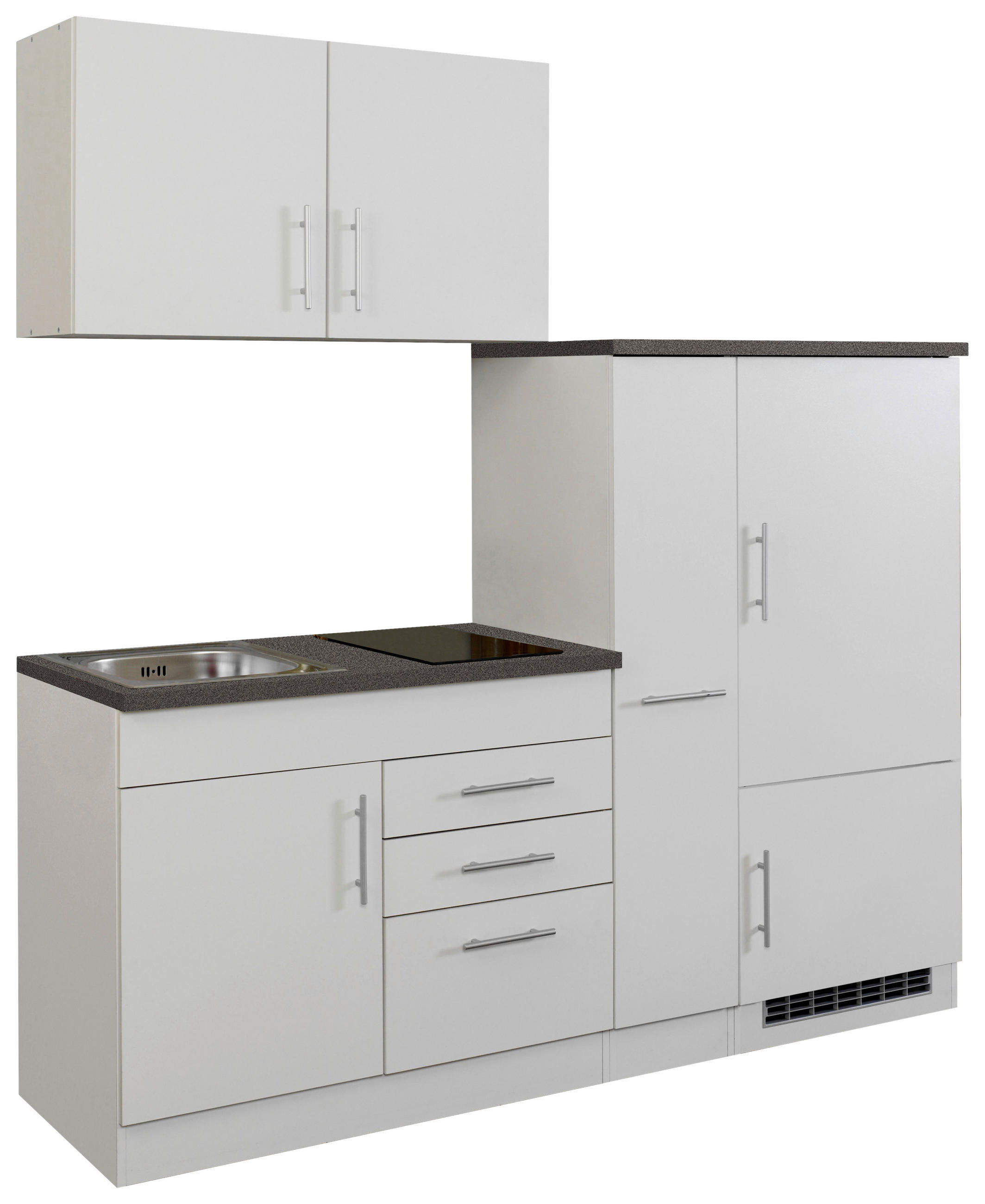 KÜCHENBLOCK 190 cm   in Weiß  - Chromfarben/Graphitfarben, MODERN, Holzwerkstoff/Metall (190cm) - Held