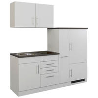 KÜCHENBLOCK 190 cm   in Weiss  - Chromfarben/Weiss, Modern, Holzwerkstoff/Metall (190cm) - Held