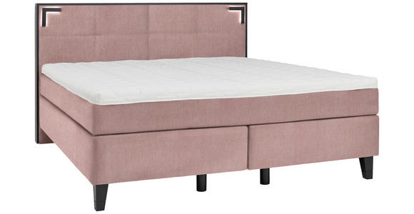 BOXSPRINGBETT 160/200 cm  in Rosa  - Schwarz/Rosa, Design, Holz/Textil (160/200cm) - Hom`in