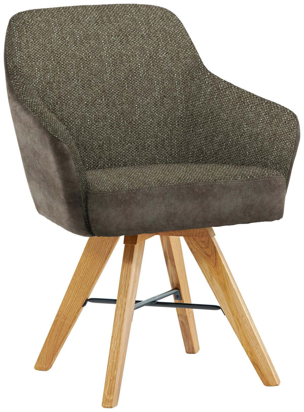 ARMLEHNSTUHL in Holz, Metall, Textil Braun, Eichefarben  - Eichefarben/Schwarz, KONVENTIONELL, Holz/Textil (64/86/60cm) - Voleo