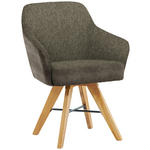 ARMLEHNSTUHL in Holz, Metall, Textil Braun, Eichefarben  - Eichefarben/Schwarz, KONVENTIONELL, Holz/Textil (64/86/60cm) - Voleo