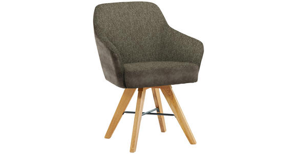 ARMLEHNSTUHL in Holz, Metall, Textil Braun, Eichefarben  - Eichefarben/Schwarz, KONVENTIONELL, Holz/Textil (64/86/60cm) - Voleo