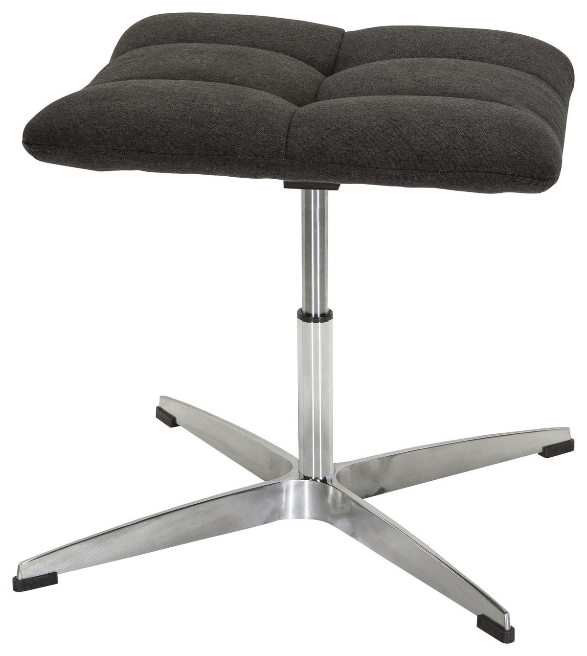 BÜROHOCKER Schwarz  - Silberfarben/Schwarz, MODERN, Textil/Metall (47/49/47cm) - MID.YOU