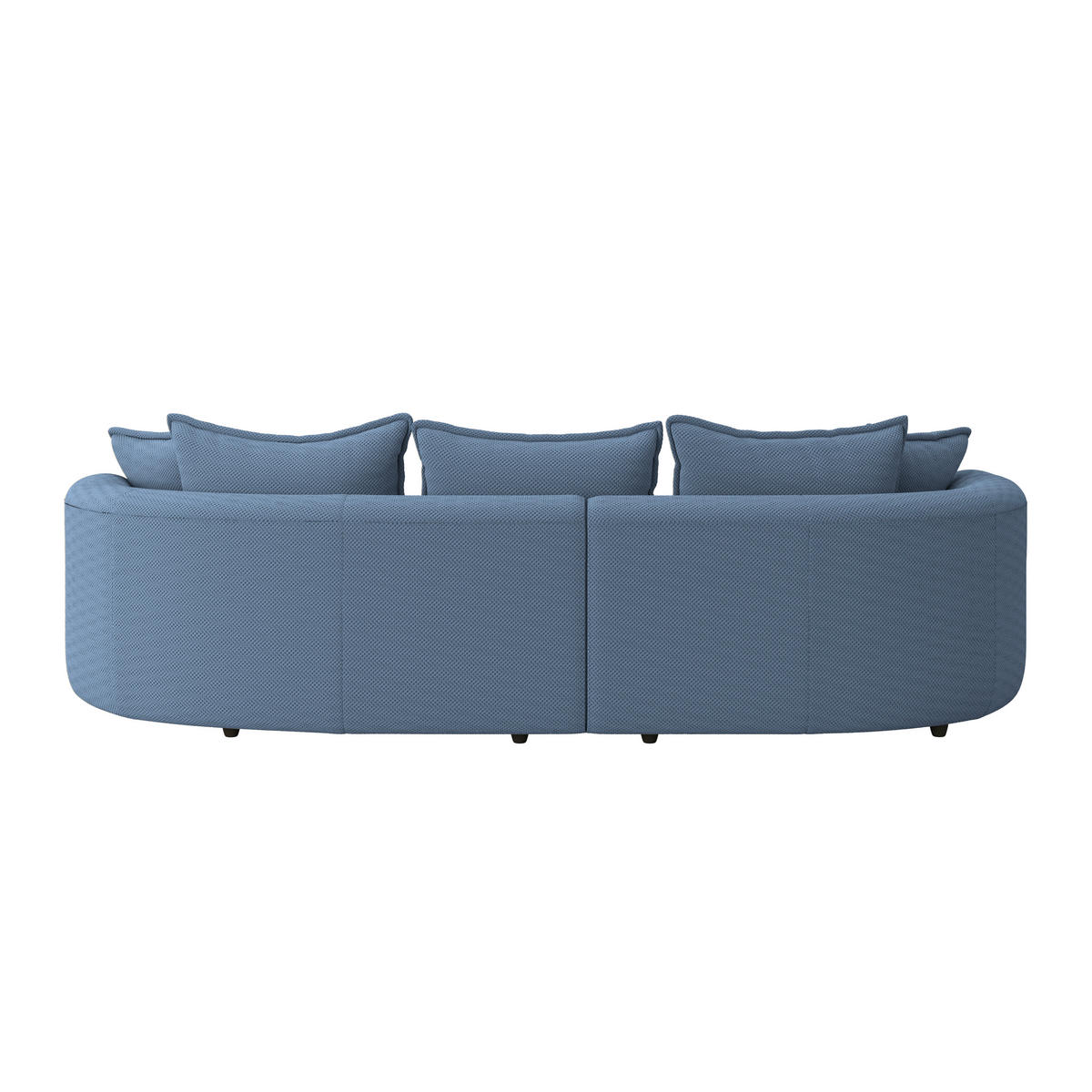 ECKSOFA LEVI Dunkelblau Velours, Struktur  - Schwarz/Dunkelblau, MODERN, Kunststoff/Textil (168/287cm) - Livetastic