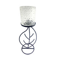 SVÍCEN NA ČAJOVOU SVÍČKU, kov, sklo - černá/čiré, Basics, kov/sklo (12/31/10cm) - Ambia Home
