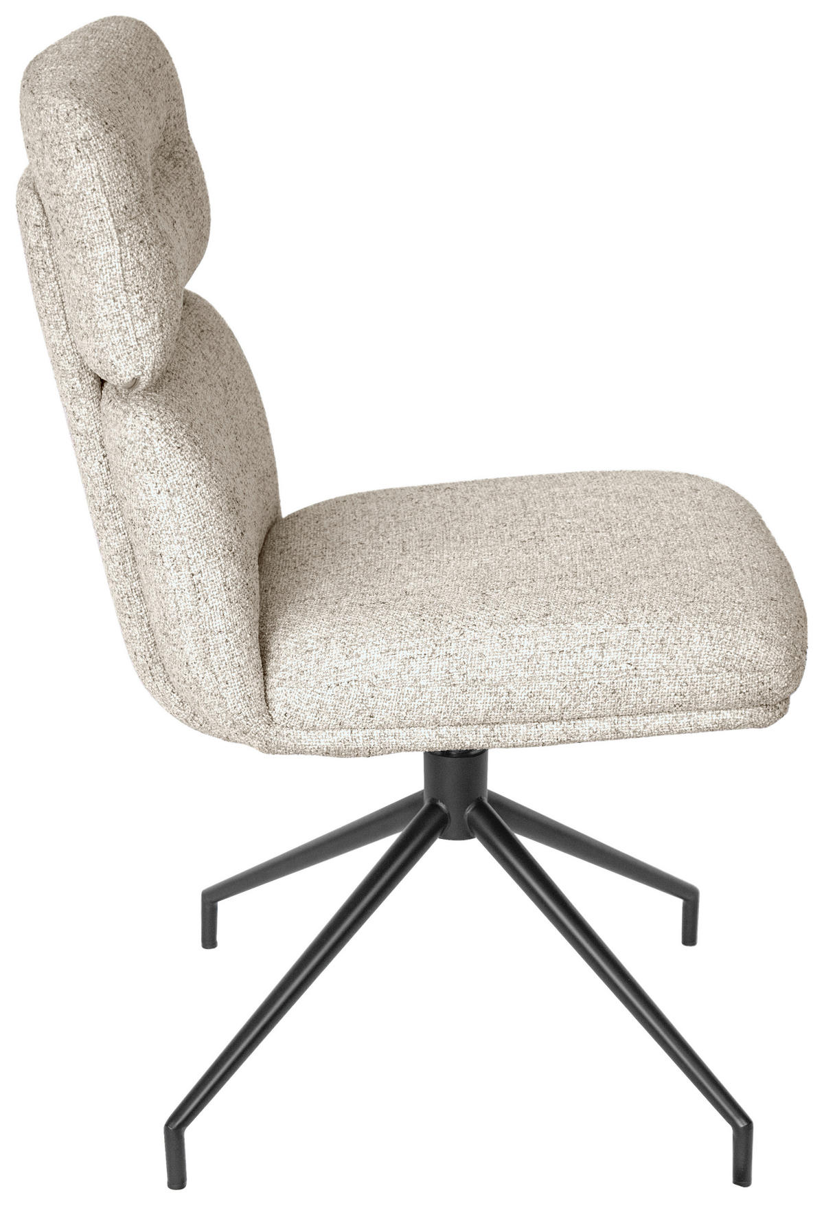 STUHL - Beige/Schwarz, Design, Textil/Metall (50/92/64,5cm) - Dieter Knoll