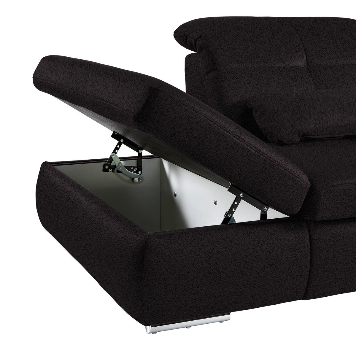 WOHNLANDSCHAFT  in Mikrofaser Anthrazit  - Chromfarben/Anthrazit, Design, Holzwerkstoff/Textil (260/371/195cm) - Beldomo Style