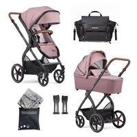 KINDERWAGENSET FX4 Life  - Schwarz/Altrosa, Basics, Textil/Metall (57/129/100cm) - Gesslein