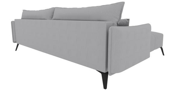 ECKSOFA  in Cord Hellgrau  180/253 cm  - Hellgrau/Schwarz, KONVENTIONELL, Textil/Metall (180/253cm) - Carryhome