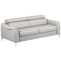 SCHLAFSOFA in Lederlook Echtleder Platinfarben  - Platinfarben, Design, Leder/Textil (203/77-98/103cm) - MID.YOU