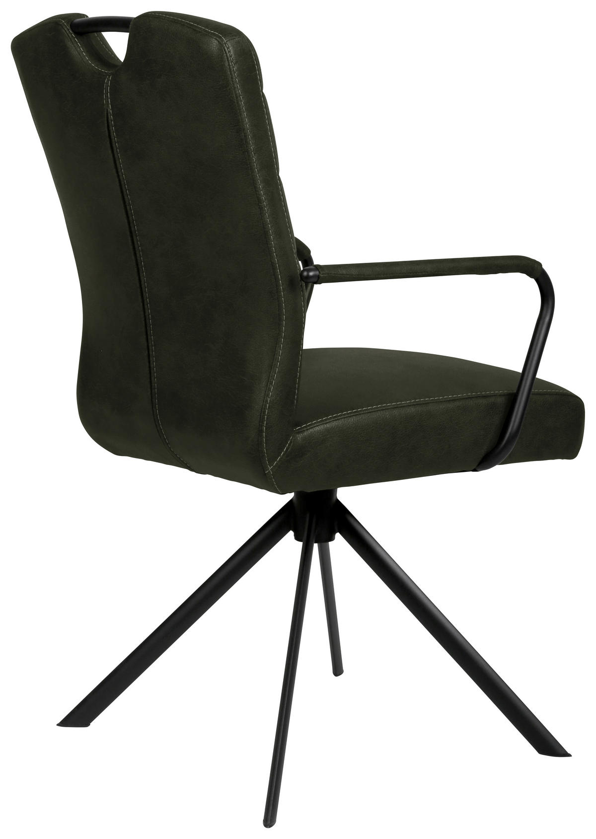 ŽIDLE S PODRUČKAMI, mikrovlákno, černá, tmavě zelená - černá/tmavě zelená, Design, kov/textil (50/92,5/62cm) - Ambia Home