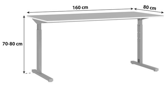 SCHREIBTISCH 160/80/70 cm  in Graphitfarben, Schwarz  - Schwarz/Graphitfarben, MODERN, Holzwerkstoff/Metall (160/80/70cm) - Novel