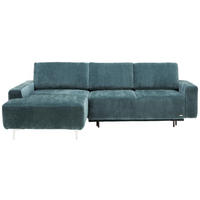 ECKSOFA Dunkelblau Flachgewebe  - Alufarben/Dunkelblau, Design, Textil/Metall (160/248cm) - Sedda