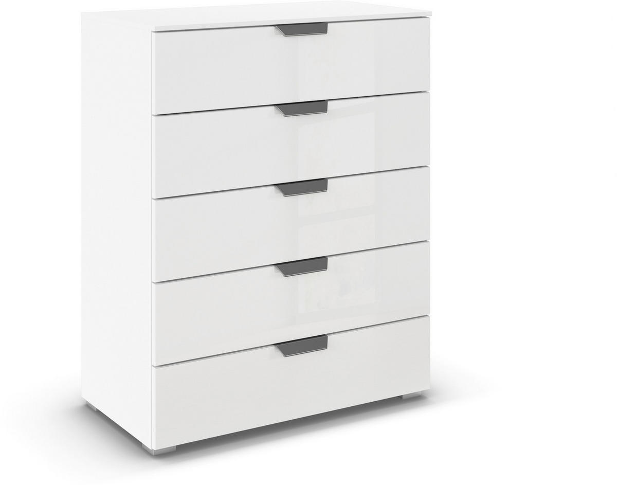 KOMMODE  in 80/100/42 cm  - Chromfarben/Weiß, Design, Glas/Holzwerkstoff (80/100/42cm) - Carryhome