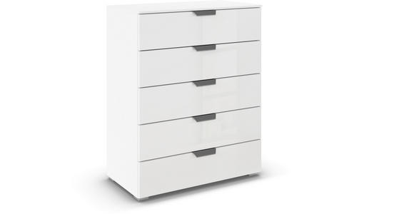 KOMMODE  in 80/100/42 cm  - Chromfarben/Weiß, Design, Glas/Holzwerkstoff (80/100/42cm) - Carryhome