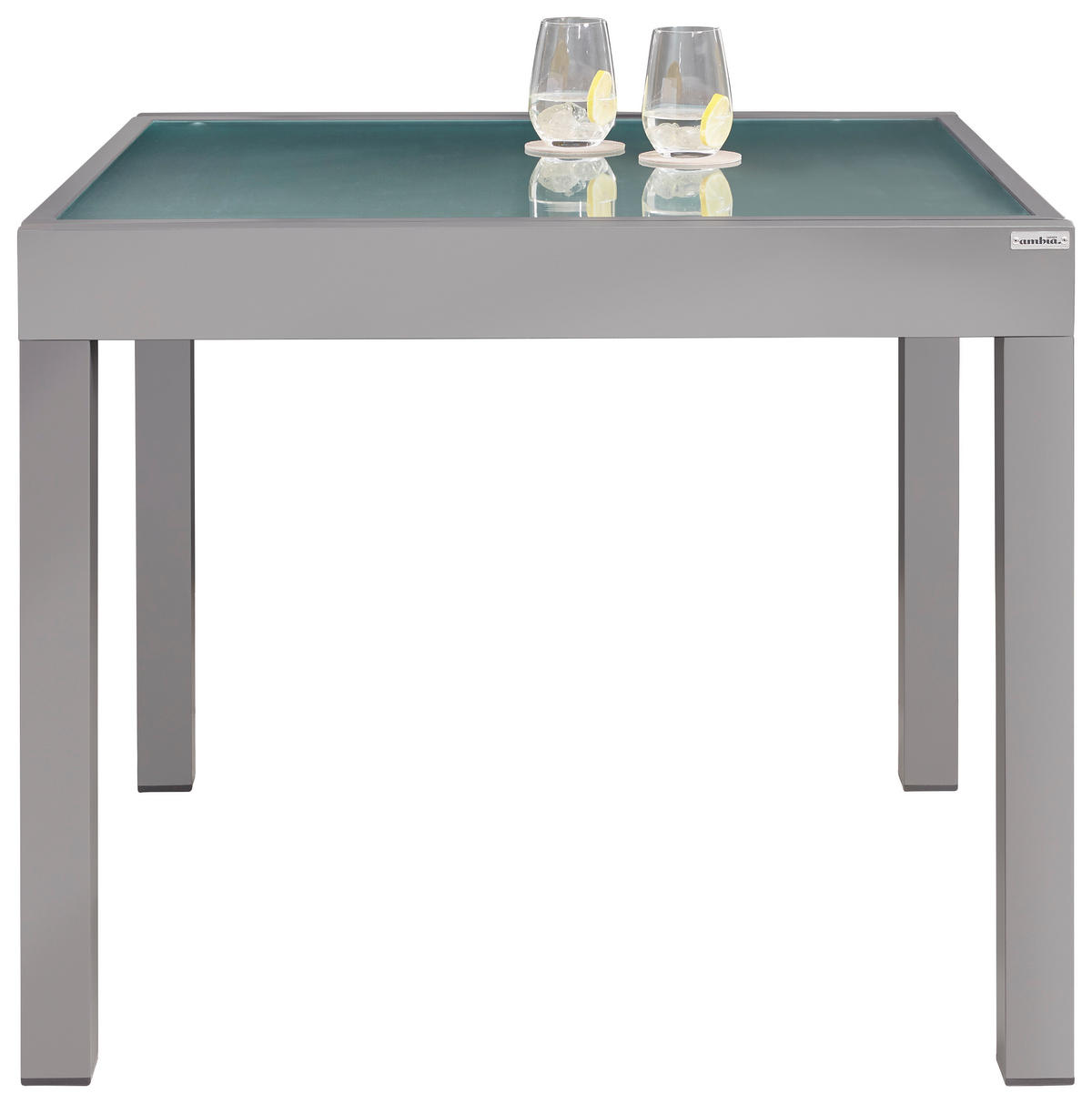 KERTI ASZTAL 90(180)/90/75 cm   - ezüstszínű/fehér, Design, Üveg/fém (90(180)/90/75cm) - Ambia Garden