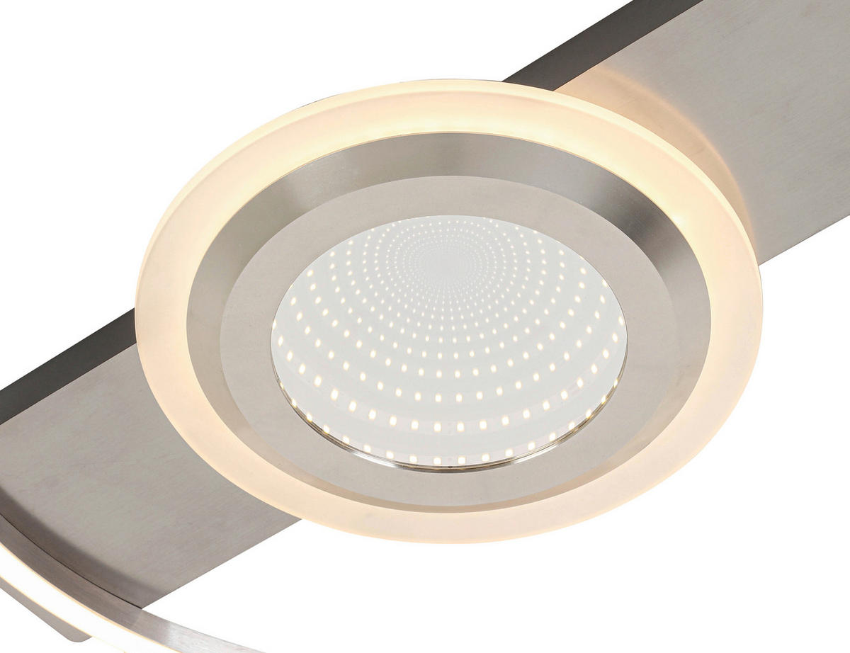 LED-DECKENLEUCHTE 42/40/6 cm   - Grau/Nickelfarben, Trend, Kunststoff/Metall (42/40/6cm) - Novel