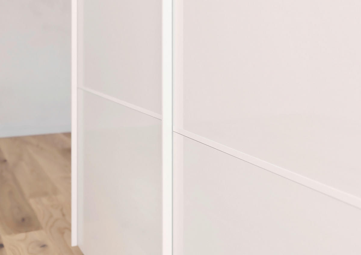 SCHWEBETÜRENSCHRANK in Weiss  - Weiss, Konventionell, Glas/Holzwerkstoff (271/223/68cm) - Novel