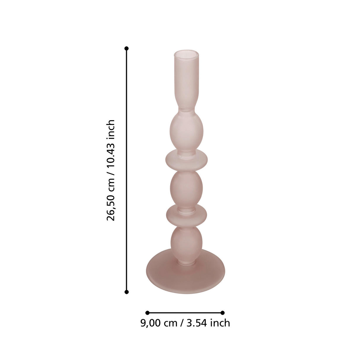 STABKERZENHALTER - Pink, LIFESTYLE, Glas (9/26.5cm)