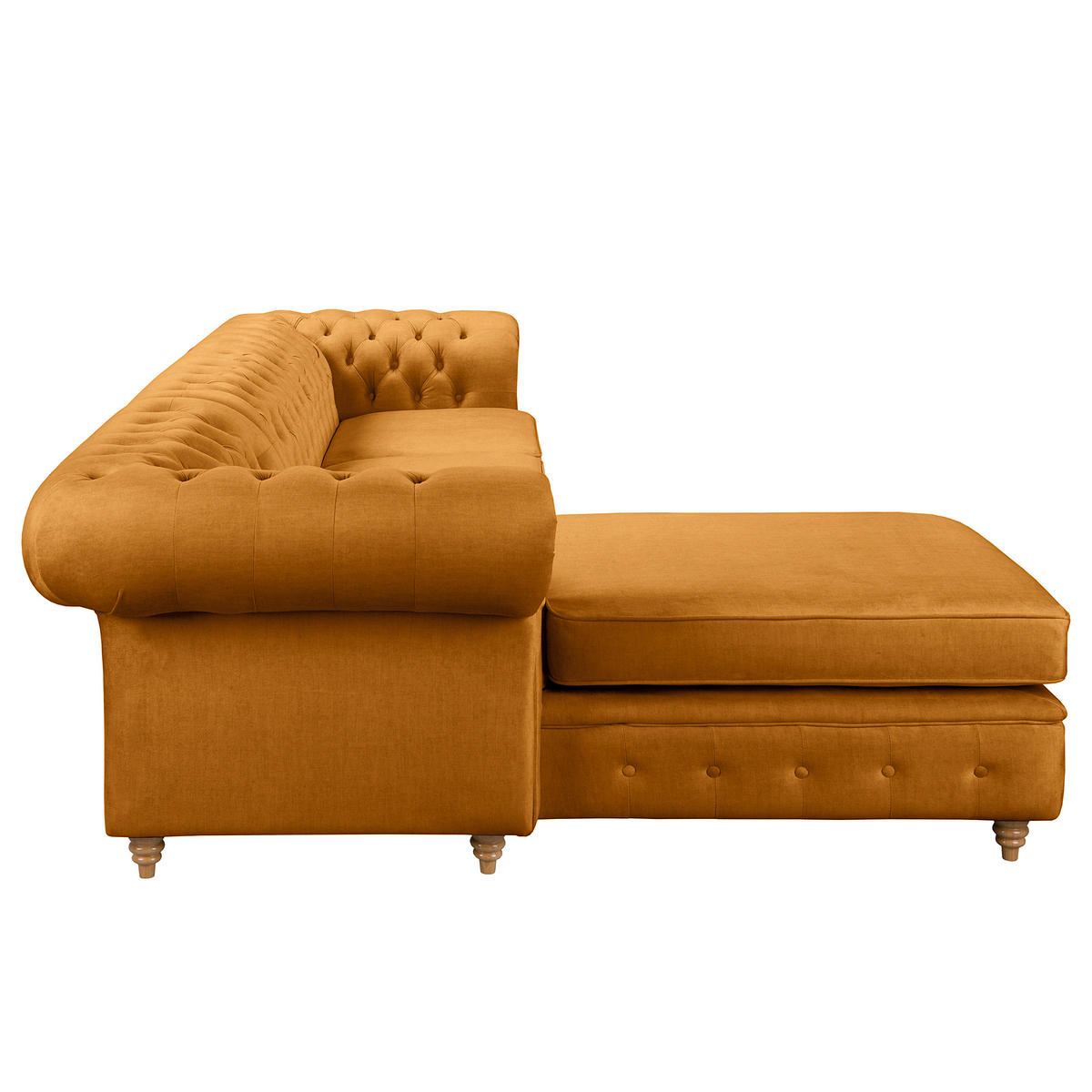 ECKSOFA Mikrofaser Bernsteinfarben  - Bernsteinfarben/Braun, Design, Holz/Textil (182/284cm) - P & B