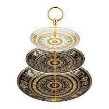ETAŽER  vitrus gala  28/28/30 cm           - zlate barve/črna, Basics, kovina/keramika (28/28/30cm) - Versace