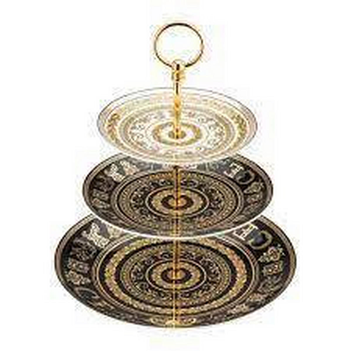 ETAŽER  vitrus gala  28/28/30 cm           - zlate barve/črna, Basics, kovina/keramika (28/28/30cm) - Versace