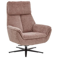 RELAXSESSEL Textil Hellrosa  - Hellrosa/Schwarz, Design, Textil/Metall (79/108/89cm) - Beldomo Style