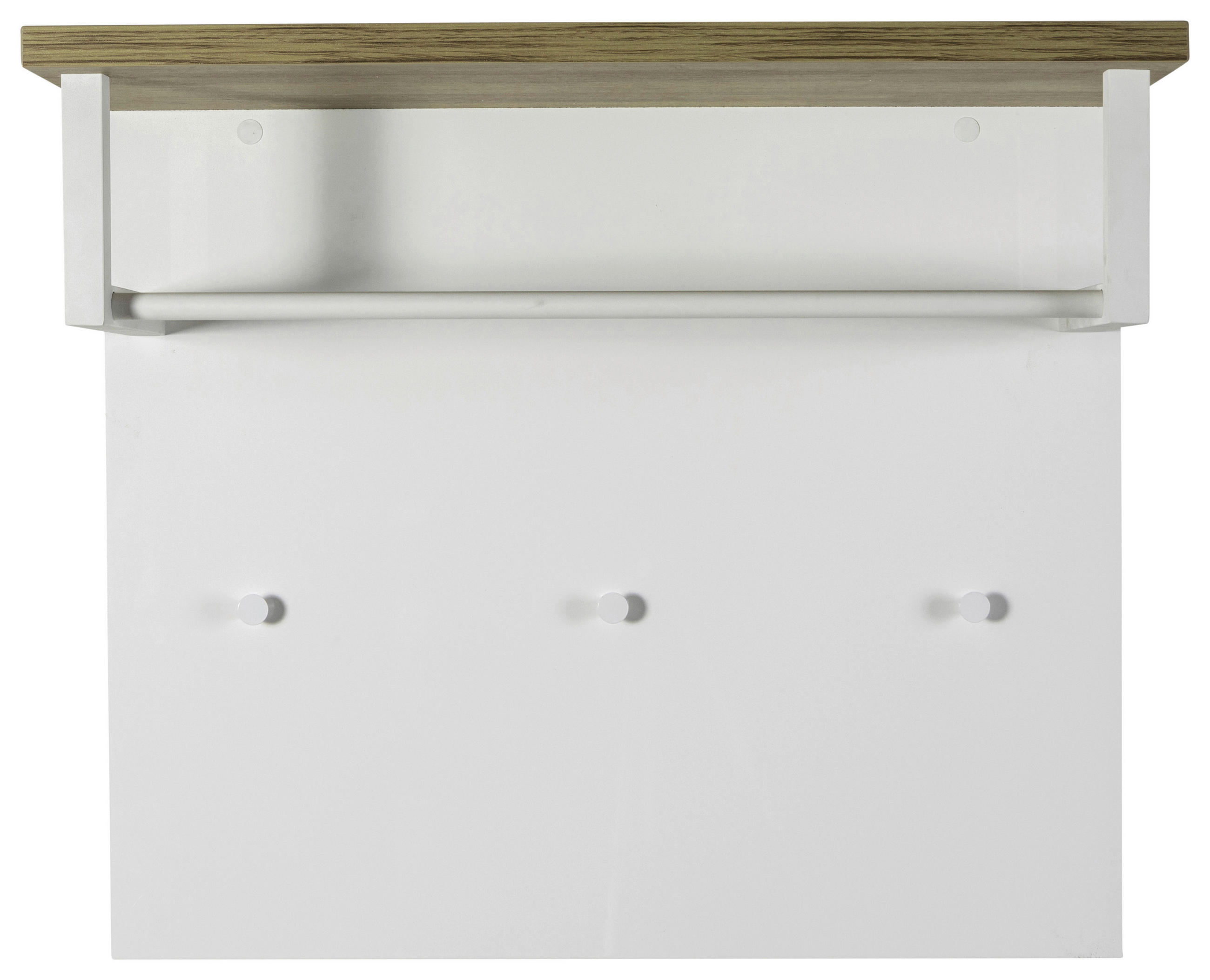 ŠATNÍ PANEL, vysoce lesklá bílá, barvy dubu, 82/71/35 cm - barvy dubu/vysoce lesklá bílá, Moderní, kompozitní dřevo (82/71/35cm) - Carryhome