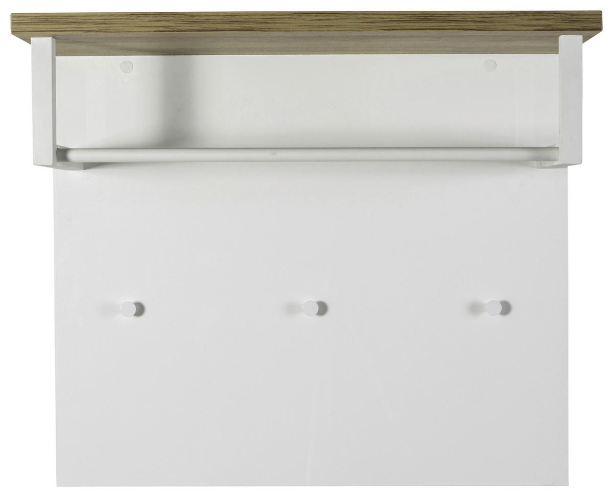 ŠATNÍ PANEL, vysoce lesklá bílá, barvy dubu, 82/71/35 cm - barvy dubu/vysoce lesklá bílá, Moderní, kompozitní dřevo (82/71/35cm) - Carryhome