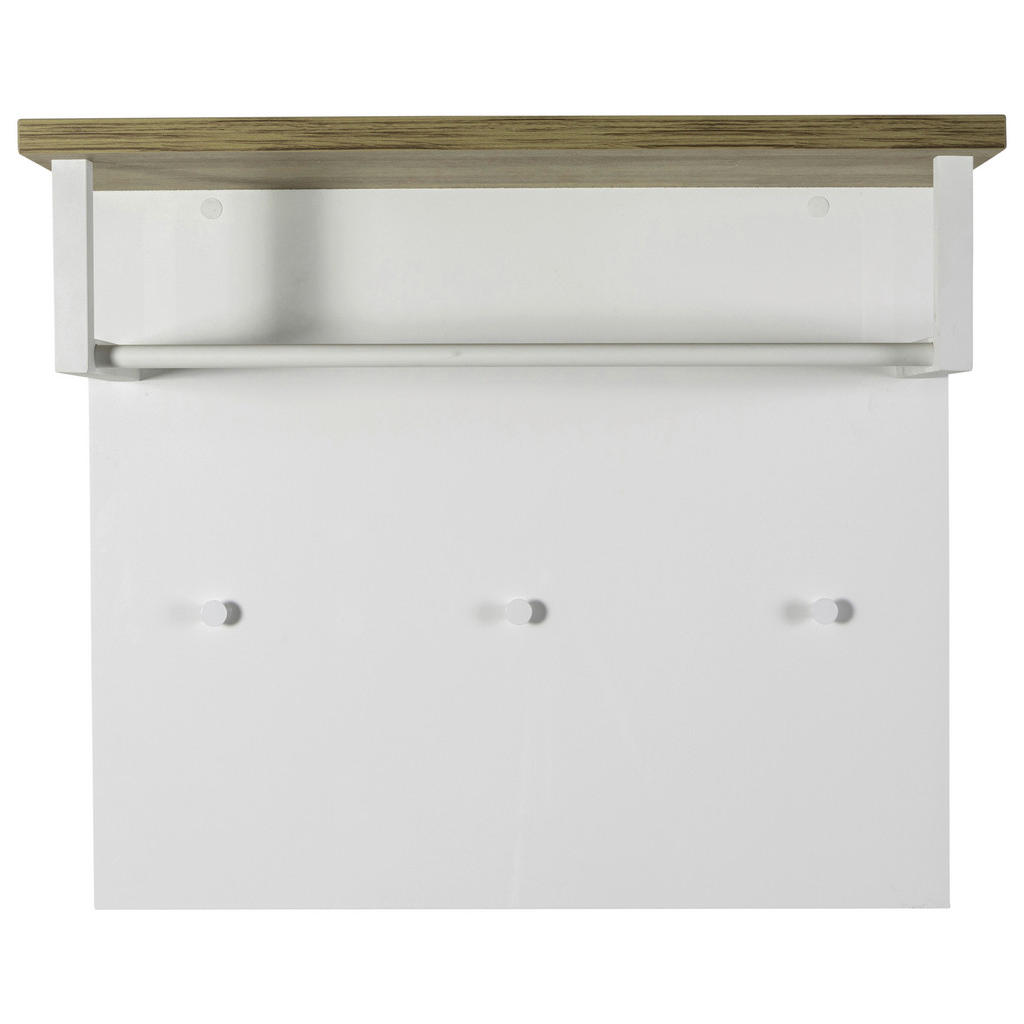 Carryhome ŠATNÍ PANEL, vysoce lesklá bílá, barvy dubu, 82/71/35 cm