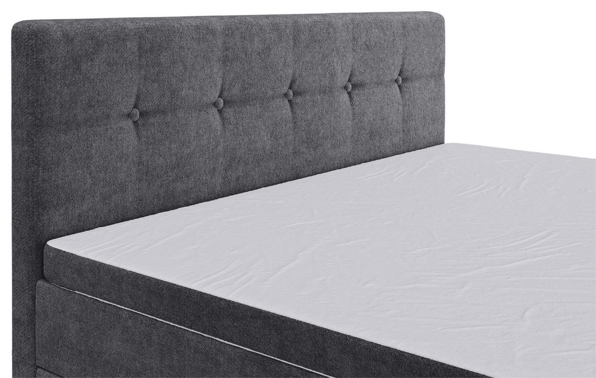 BOXSPRINGBETT 160/200 cm  in Grau  - Schwarz/Grau, Konventionell, Kunststoff/Textil (160/200cm) - Carryhome