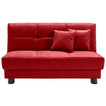 SCHLAFSOFA Mikrovelours Rot  - Rot/Schwarz, KONVENTIONELL, Textil/Metall (145/85/100cm) - Carryhome