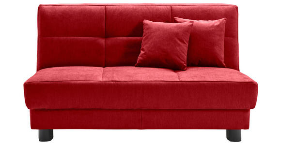 SCHLAFSOFA Mikrovelours Rot  - Rot/Schwarz, KONVENTIONELL, Textil/Metall (145/85/100cm) - Carryhome