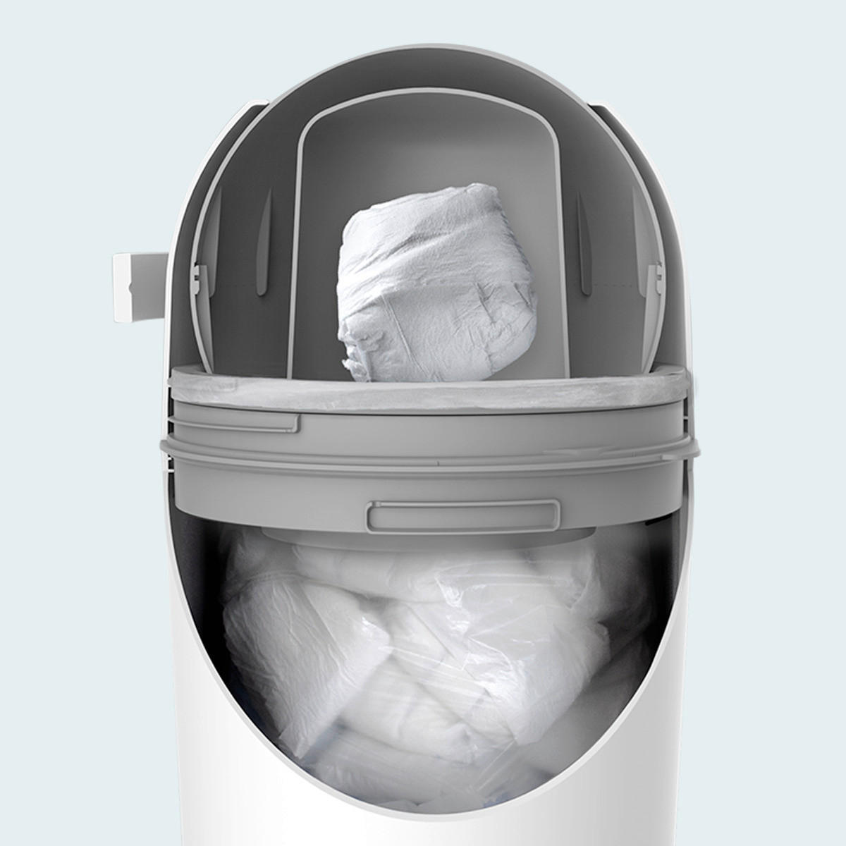 KOŠ ZA PLENICE  Majestic   - bela, Basics, umetna masa (24,5/48,5/26cm) - MAGIC