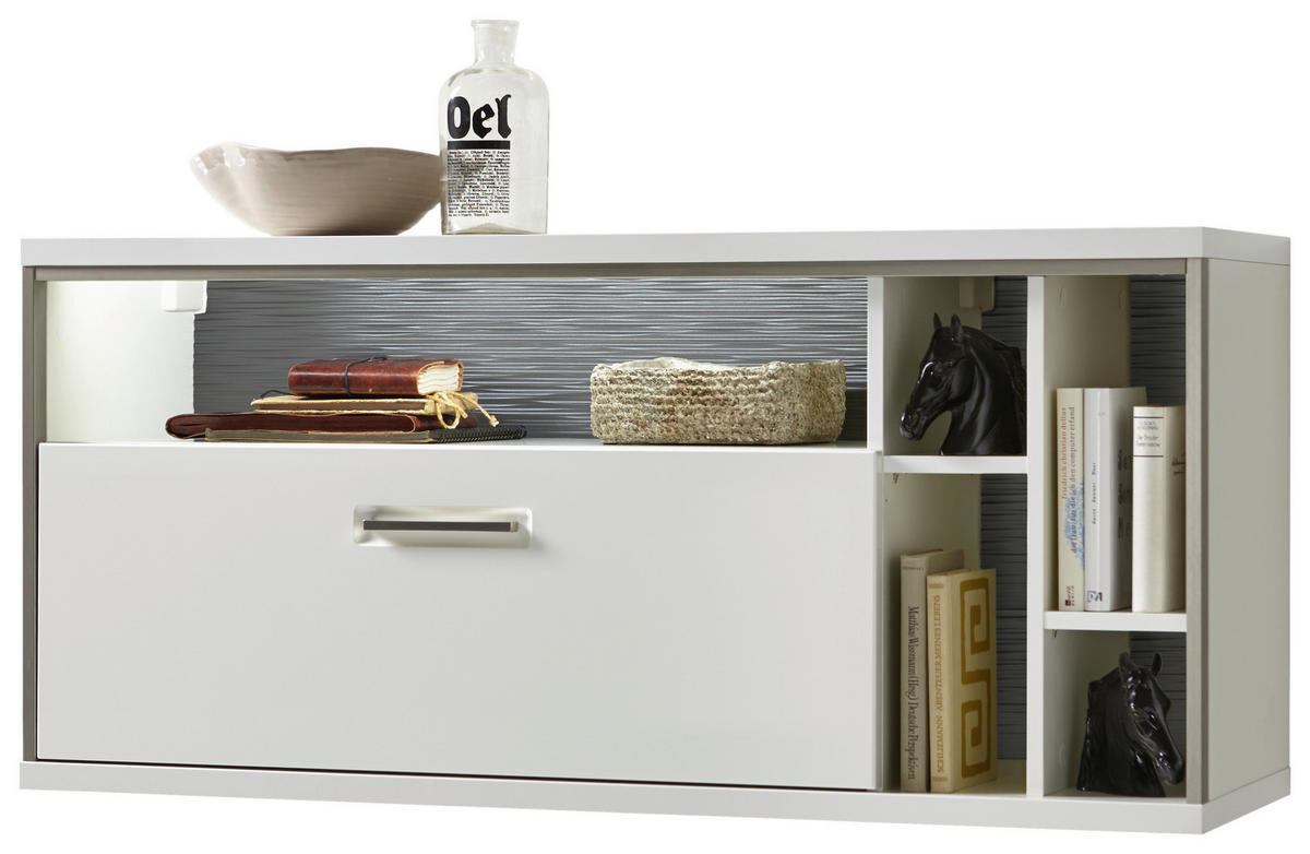 VISEĆI ELEMENT - bijela/srebrne boje, Design, drvni materijal/metal (124/56/38cm) - Livetastic