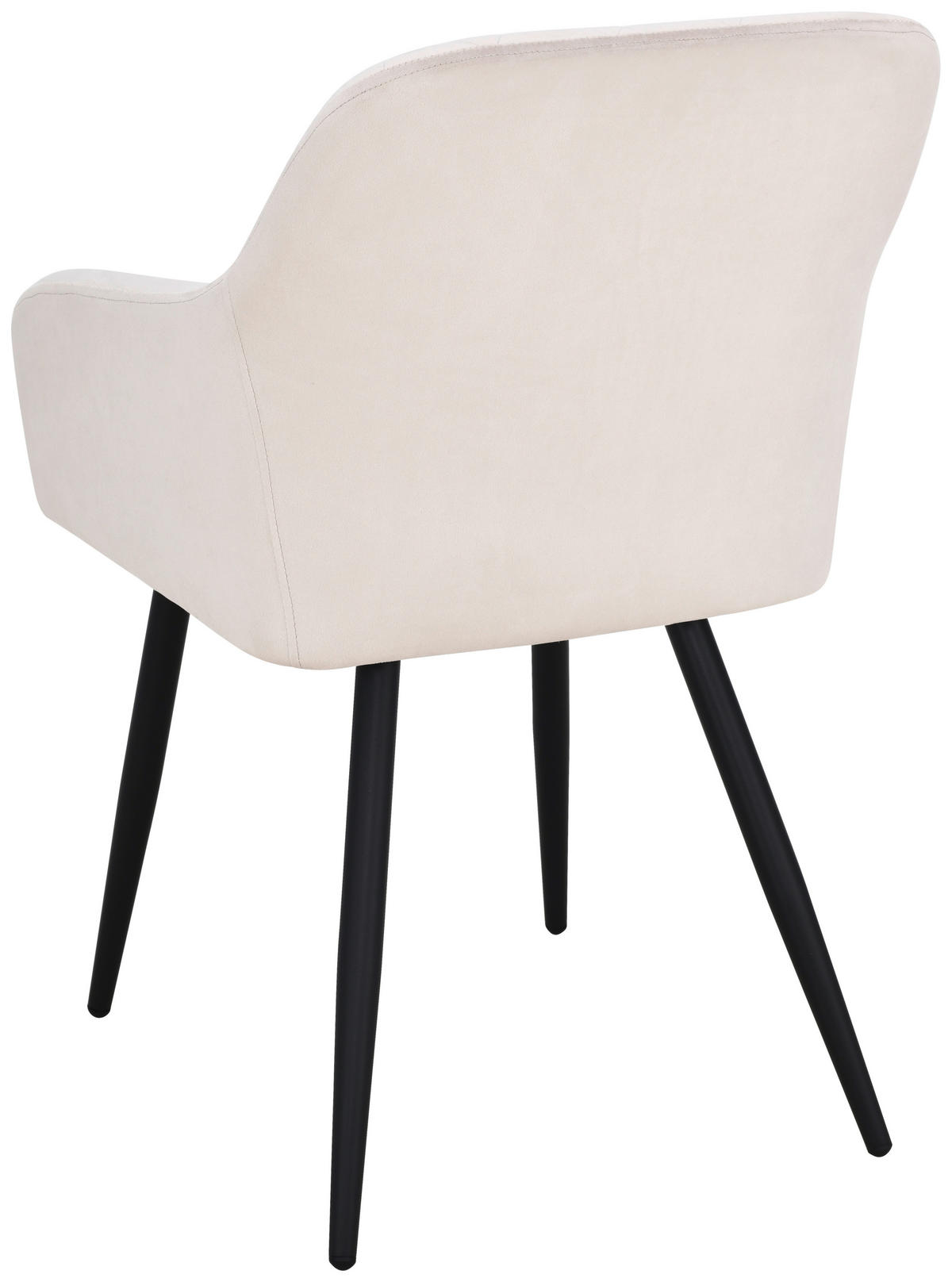 ARMLEHNSTUHL Eisen Samt  - Beige/Schwarz, Trend, Holz/Textil (55/84/60cm) - Livetastic