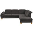 ECKSOFA in Flachgewebe Dunkelbraun  - Wildeiche/Dunkelbraun, Natur, Holz/Textil (301/243cm) - Voleo