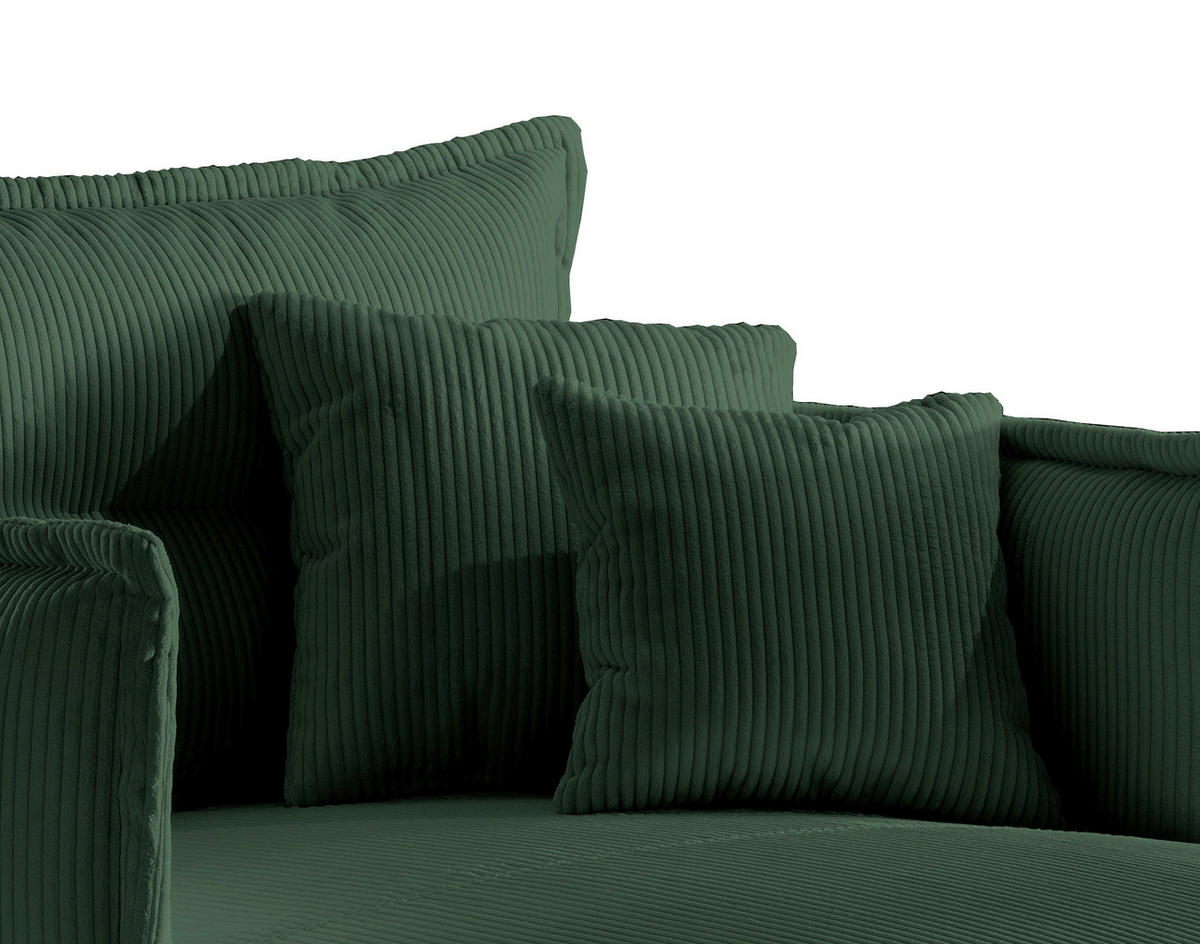 XXL-SESSEL Cord Grün    - Schwarz/Grün, MODERN, Textil/Metall (111/101/167cm) - Livetastic