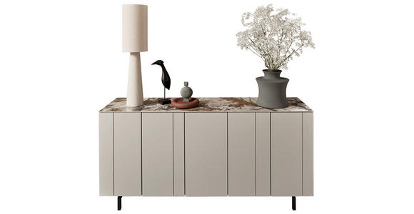 SIDEBOARD Perlmutt 180/85/45 cm - Perlmutt/Schwarz, Design, Holzwerkstoff/Metall (180/85/45cm) - Johann Jakob