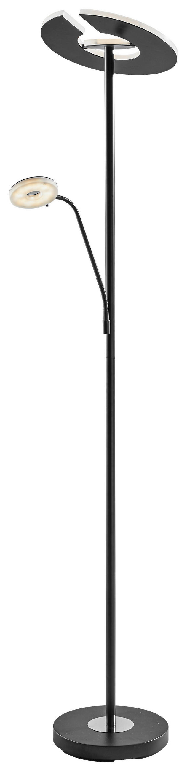 LED-STEHLEUCHTE 35/180 cm - Schwarz/Weiß, Design, Metall (35/180cm)