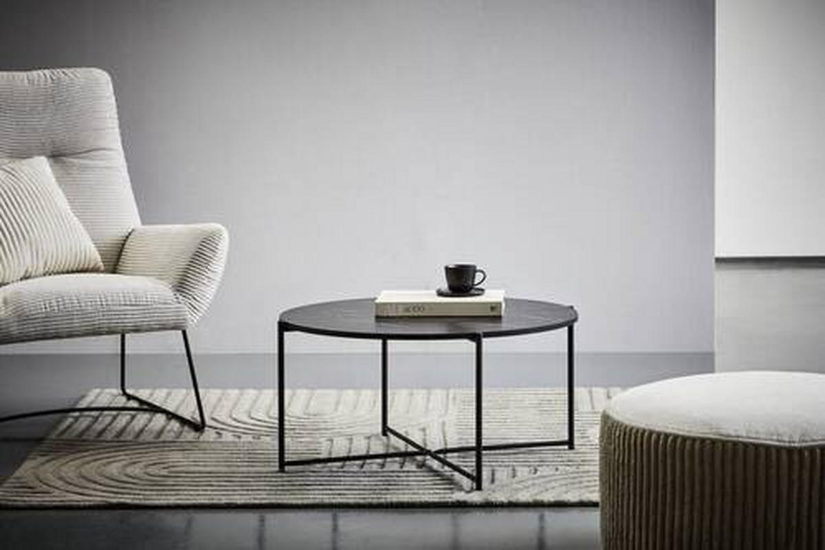 COUCHTISCH 83/83/40 cm rund Anthrazit  - Anthrazit/Schwarz, Design, Holzwerkstoff/Metall (83/83/40cm) - MID.YOU