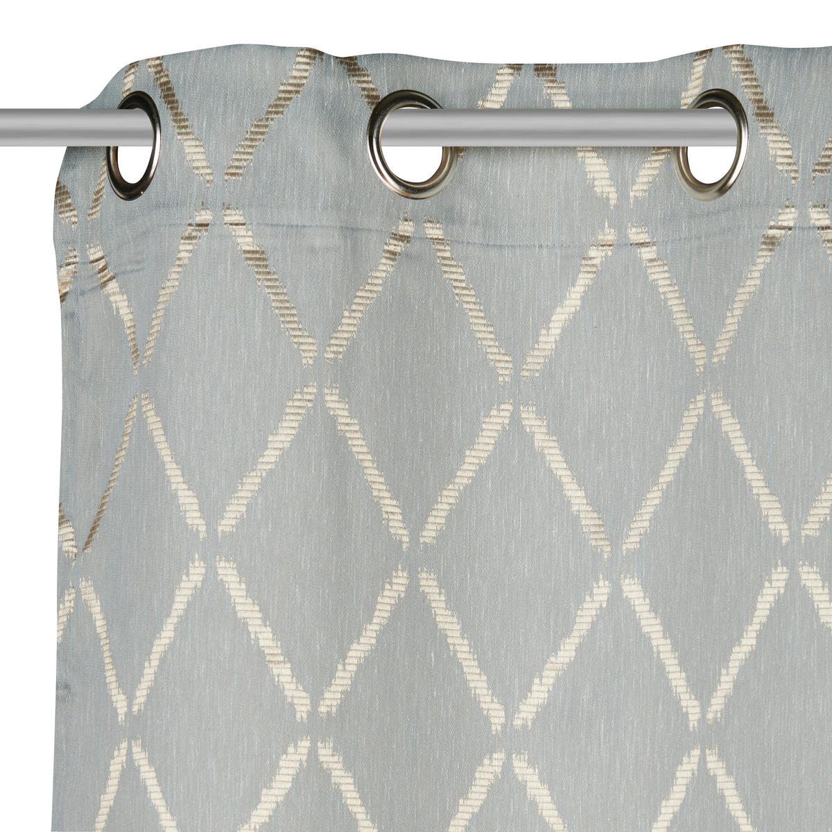 ÖSENVORHANG blickdicht  - Blau/Goldfarben, Design, Textil (140/245cm)