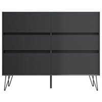 SIDEBOARD Posseik Industrial 120/93,6/42 cm 6 Schublade(n)  - Eichefarben/Graphitfarben, Design, Holzwerkstoff/Metall (120/93,6/42cm) - MID.YOU