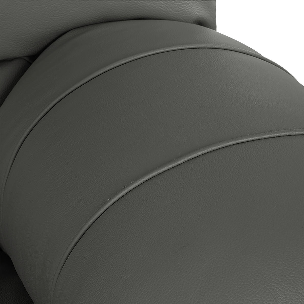 3-SITZER-SOFA in Echtleder Anthrazit  - Anthrazit/Schwarz, Design, Leder/Kunststoff (205/92/85cm) - Livetastic