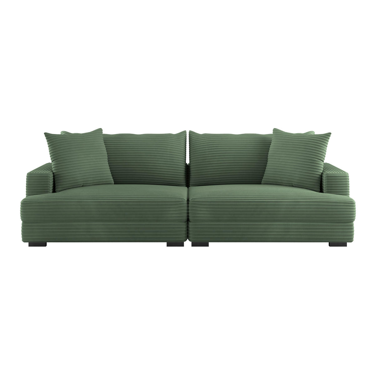 MEGASOFA Grün  - Wengefarben/Grün, Trend, Kunststoff/Textil (261/83/124cm) - Livetastic